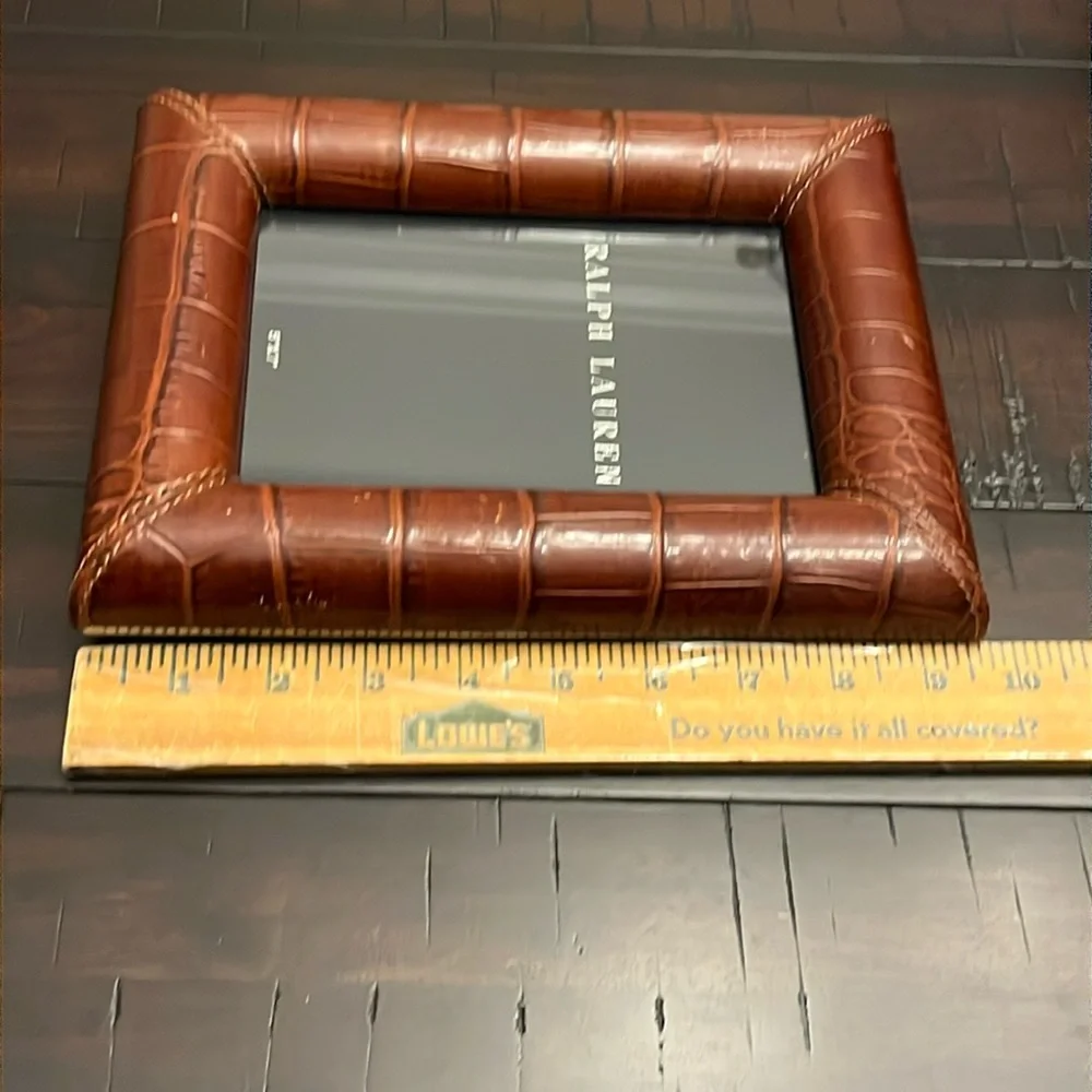 Ralph Lauren Croc Pattern Leather Photo Picture Frame 5”x7”